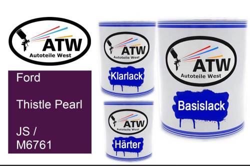 Ford, Thistle Pearl, JS / M6761: 1L Lackdose + 1L Klarlack + 500ml Härter - Set, von ATW Autoteile West.